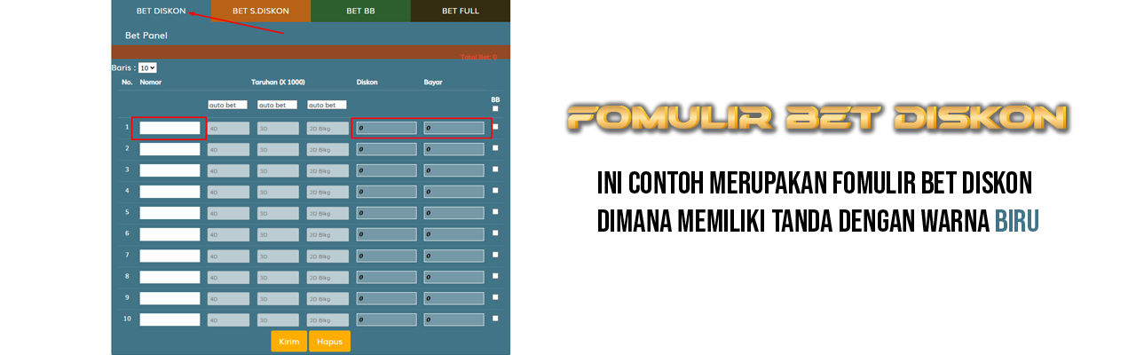 contoh fomulir bet diskon